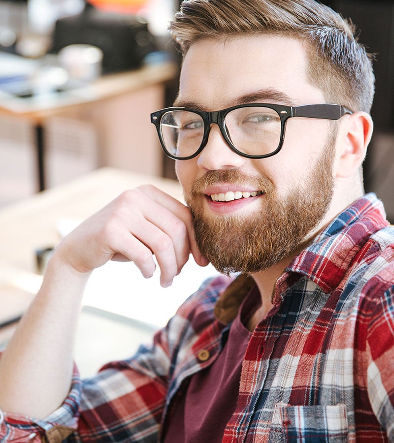 attractive young man smiling